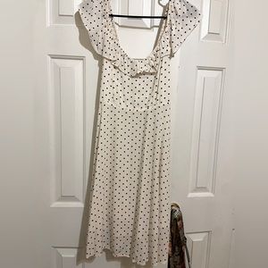 Old navy white and black polka dotted off the shoulder dress
